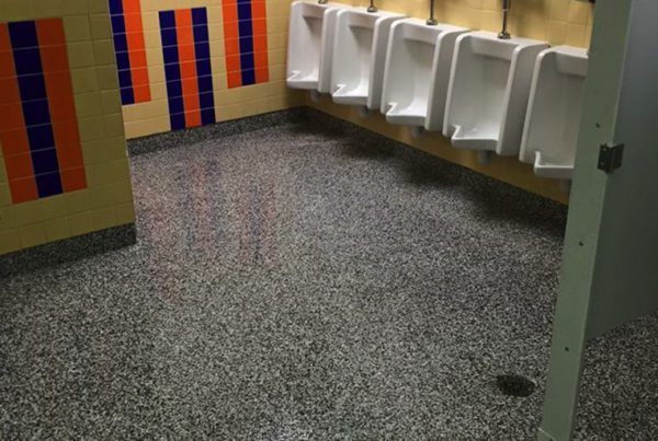 Epoxy Flake bathroom floor in Hendrich