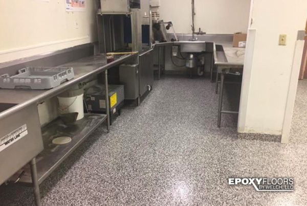 Epoxy kitchen floor in Domino