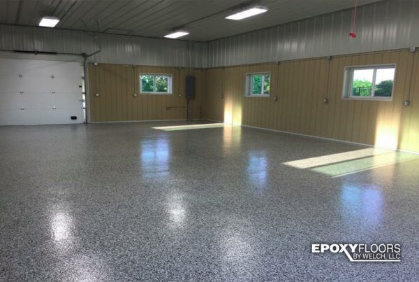 Epoxy garage floor in Domino