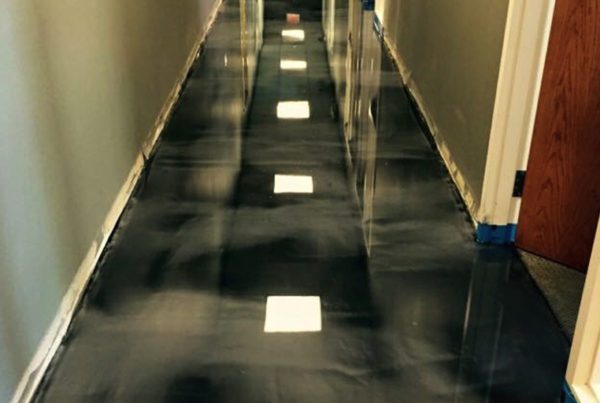 Metallic Epoxy hallway floor in Gunmetal