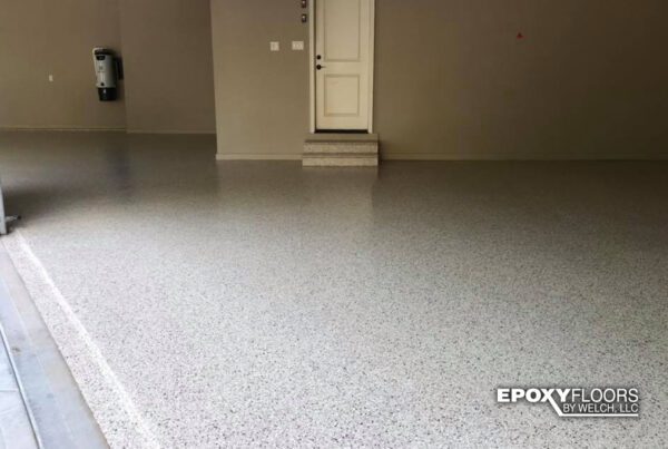 Epoxy Flake garage floor in Basset