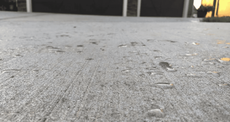 Sealed concrete driveway