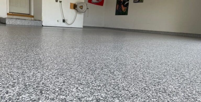 Residential garage flake epoxy floor
